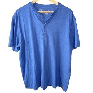 Eddie Bauer | Men Henley Short Sleeve T-Shirt Blue XL